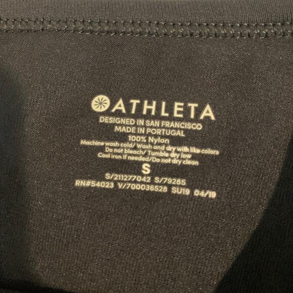Athleta Tank Top Womens S Small Black Foothill Seamless Crew Neck Split Back - Picture 10 of 12